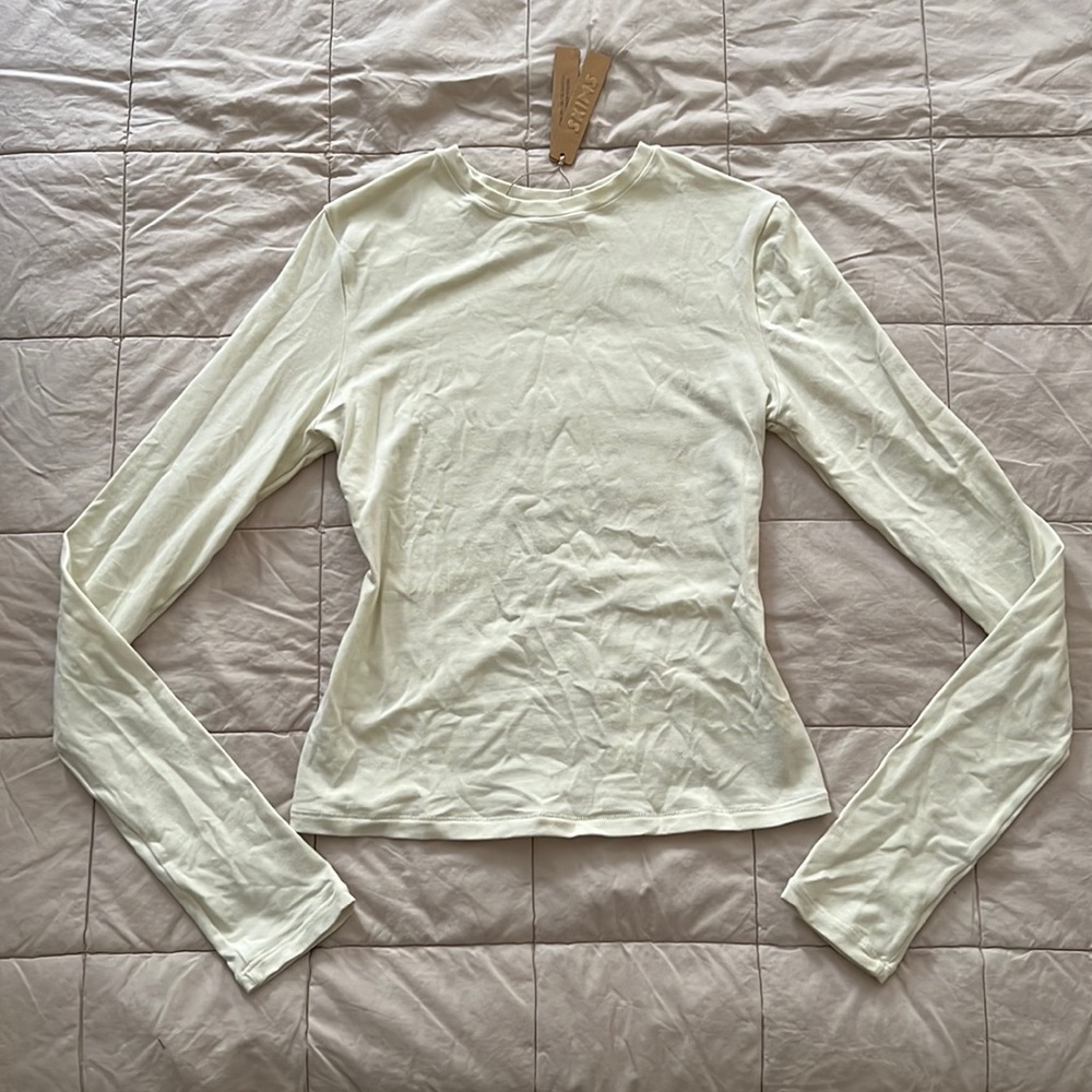 SKIMS COTTON JERSEY LONG SLEEVE T-SHIRT